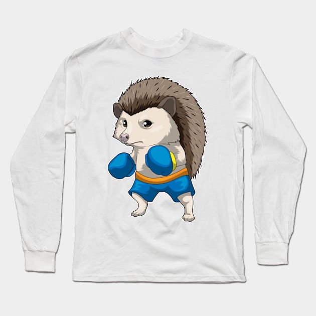 Hedgehog Boxer Boxing gloves Boxing Long Sleeve T-Shirt by Markus Schnabel